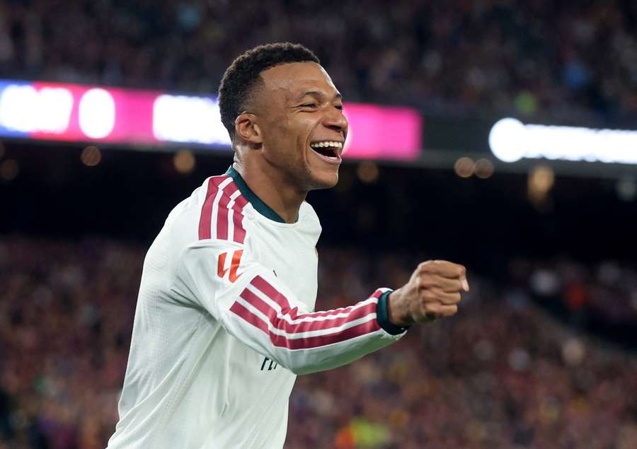 Real Madrid's Kylian Mbappe celebrates scoring